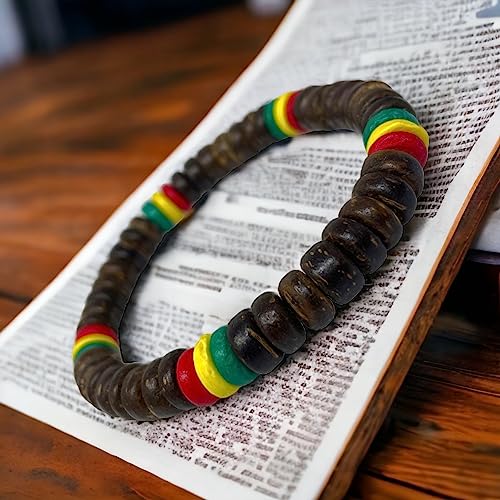 Rasta Bracelet - Handcrafted Bracelet - Rasta Jamaican Bracelet Rasta Leather Bracelet Peace Bracelet - Black Leather Bracelet2