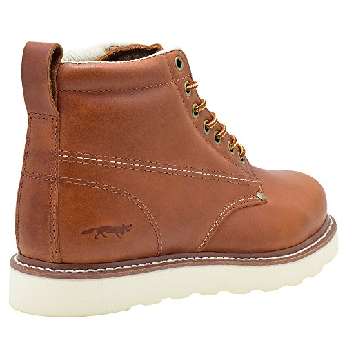Image of Golden Fox Work Boots Men's 6 inch Plain Toe Wedge Boot for Construction, Lightweight Comfortable Outsole