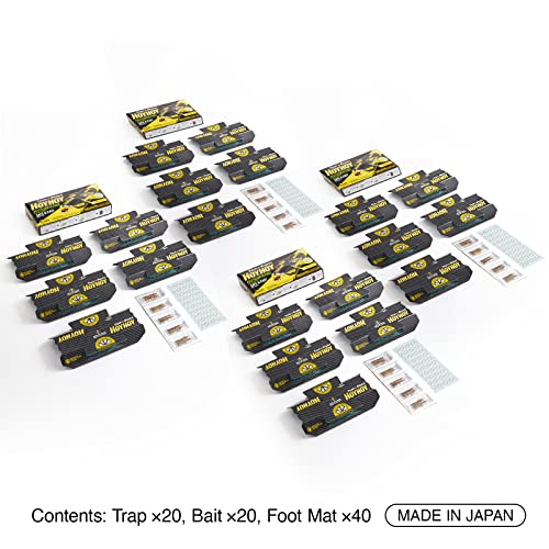 Hoy Hoy Trap A Roach - 20 Traps [4 Pack] Baited Glue Traps, Great For Home With Kids & Pets Indoor, Sticky Pest Control Trap, Roach Killer, Made In Japan #TOP1