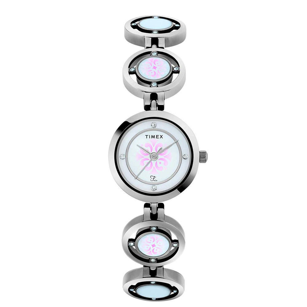 Timex Women Brass Fria Analog Pink Dial Watch-Twel12200T, Band Color-Silver (B07FZ8DT58) Amazon Price History, Amazon Price Tracker