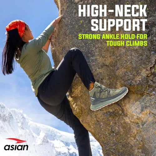Image of ASIAN Everest W-21 Women's Trekking & Hiking Shoes | Durable Outdoor Footwear with Anti-Slip Outsole, Soft Cushion Comfort & Water-Resistant Upper | Ideal for Travel, Biking & Trails
