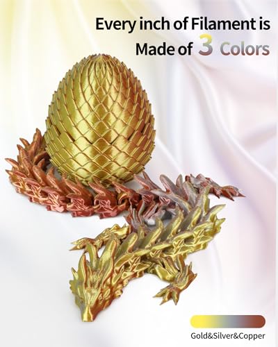 Image of LANDU Silk Tri-Color PLA Filament 1.75mm 1Kg,Triple Color Silk PLA Filament,Silk Rainbow PLA Filament,Neatly Wound 3D Printer Filament,3 in 1 Multi Color Filament + /-0.02mm, Silk Gold Silver Copper