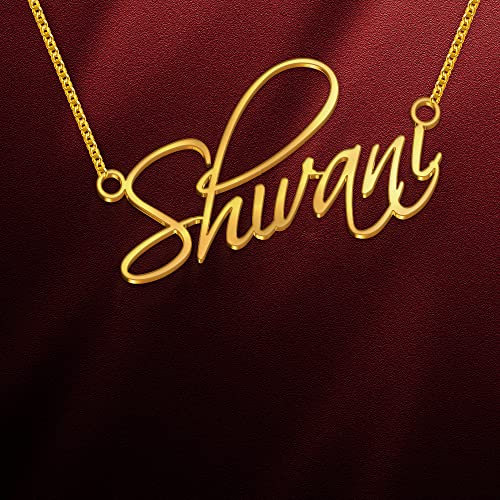 Image of Shivani Cursive Gold & Silver Name Pendant Necklace, Best Jewelry Gift for Girls.