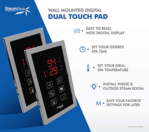 Steamspa Executive 9 Kw Quickstart Acu-Steam Bath Generator Package With Built-In Auto Drain In Brushed Nickel | Steam Generator Kit With Dual Control Panel Steamhead 240V | Ext900Bn-A #TOP6