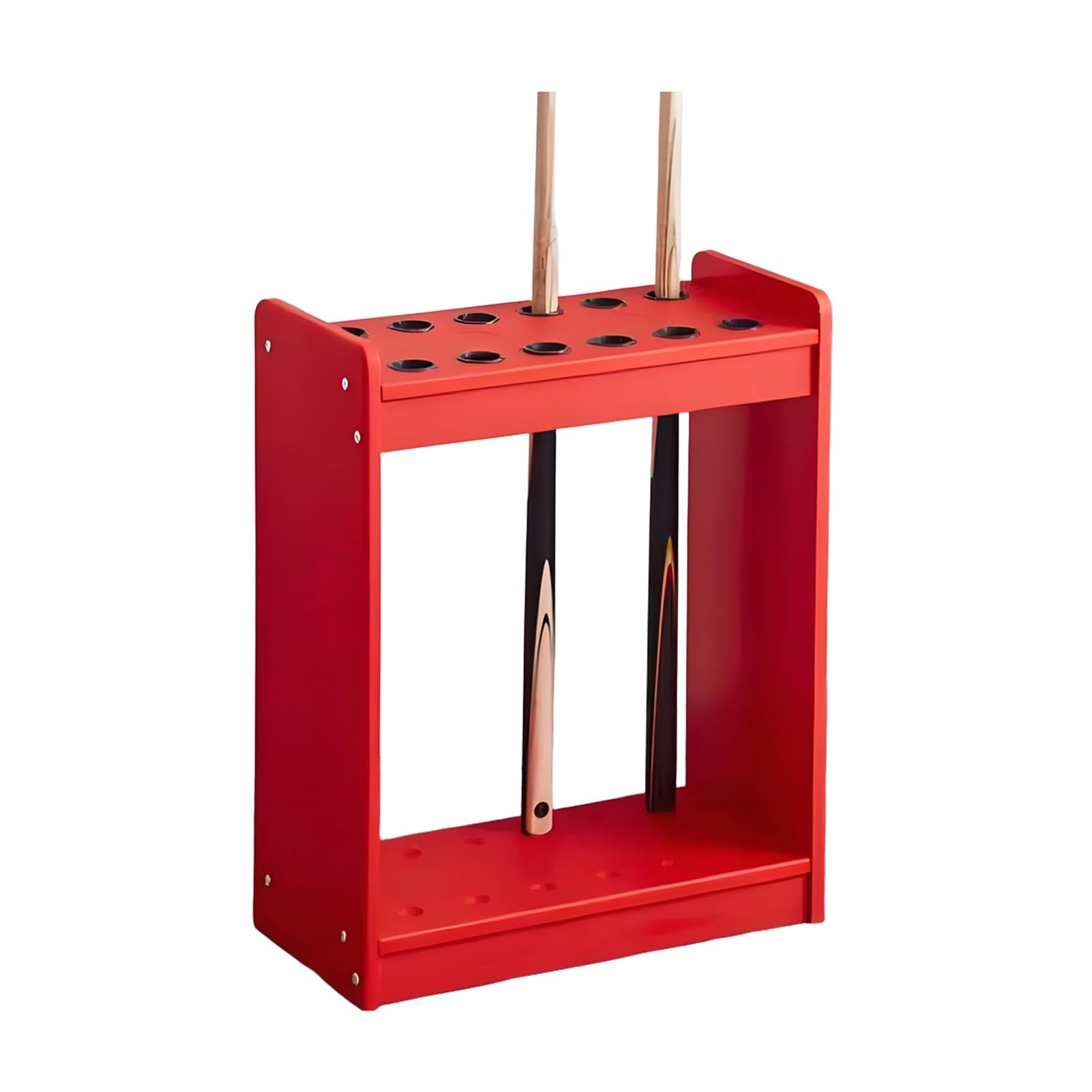 Queues de billard support rangement MDF rouge 12 emplacements sol
