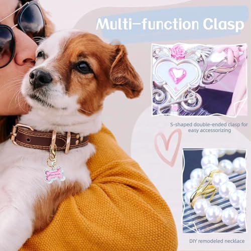 2-Pack-Dog-Tag-Clips-Stainless-Steel-Double-Opening-Pet-Tag-Quick-Clip-with-Tag-Ring-Bone-Shape-Dog-ID-Tag-Metal-Pet-Nametag-Holder-for-Dog-Cat-Collars-Harnesses - Cucciolini Doodles   2-Pack-Dog-Tag-Clips-Stainless-Steel-Double-Opening-Pet-Tag-Quick-Clip-with-Tag-Ring-Bone-Shape-Dog-ID-Tag-Metal-Pet-Nametag-Holder-for-Dog-Cat-Collars-Harnesses