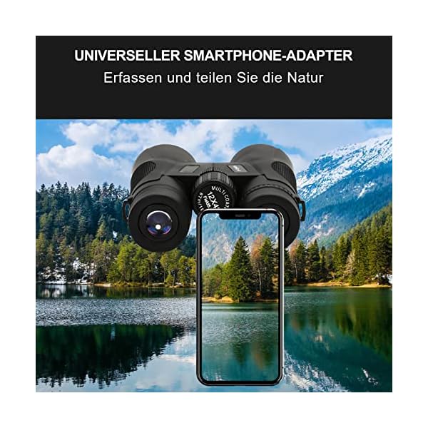 Jiubiaz Fernglas 12x42 HD für Erwachsene Kompakte Ferngläser, Wasserdicht Hochleistungs Fernglas mit Smartphone-Adapter… – Bild 6