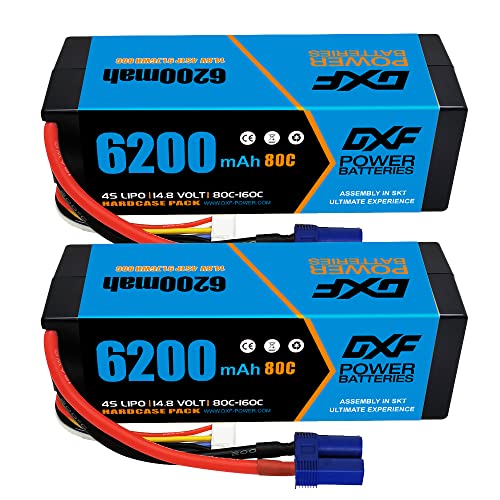 Confezione da 2batterie Lipo DXF 14.8V 80C 6200mAh con connettore XT90 + cinturino gratuito 2PCS in regalo. Garanzia: ogni prodotto DXF ha una garanzia di rimborso di 30 giorni e una garanzia di qualità di 6 mesi. Vi preghiamo di contattarci immediatamente in caso di problemi. Ti risponderemo il prima possibile.