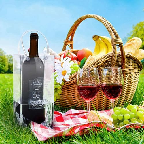 Bolsa de vino de hielo flexible para evitar goteos y enfriar champán en cualquier lugar 6