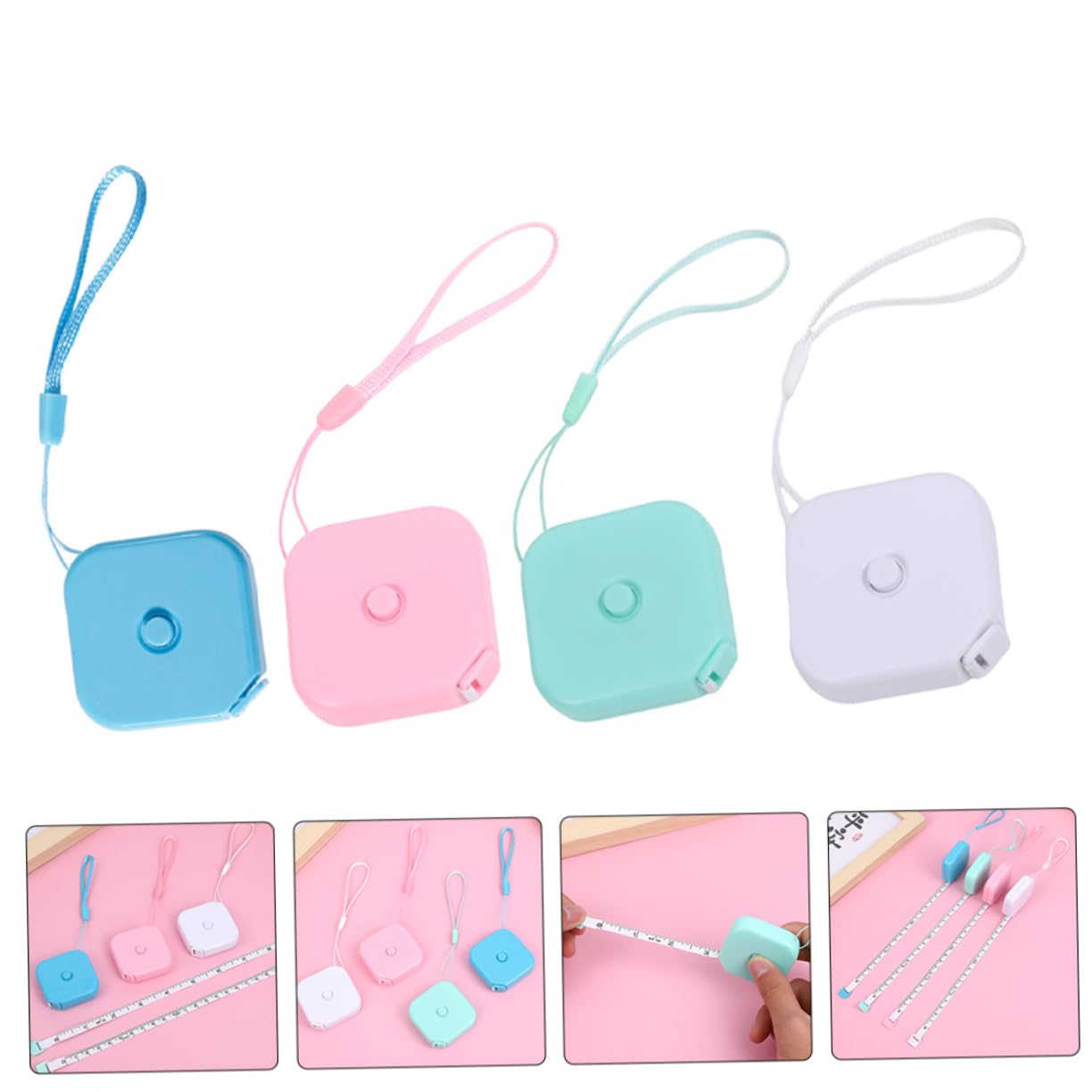 SHINEOFI 5 Sätze Kleines Maßband Körperband Mini Messung Maßband Maßschneidern Für Faltbar Dekoratives Taschen Maßbänder Nähen Plastik 4 Stücke * 5