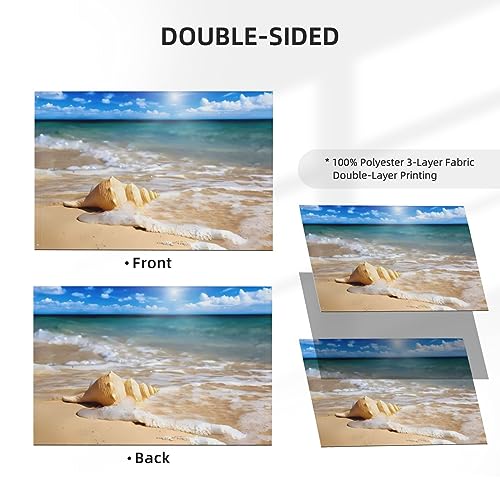 Drapeau océan coquillage 1,2x1,8m en polyester haute densité à double œillets