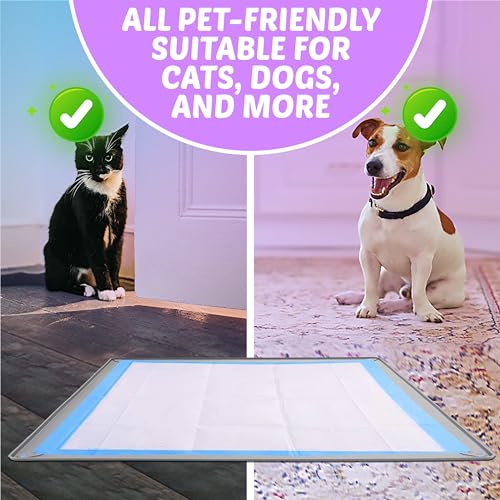 Image of TidyFriend Dog Pee Pad Holder Tray Fits for 28 inch x 34 inch Pee Pads with Corner Lock Holes, Raised Edges, Non-Spill, Easy to Clean Silicone Dog Potty Tray Holder, for Indoor Floor Protection (Light Grey)