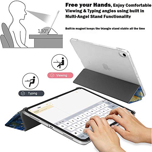 Image of DuraSafe Cases iPad PRO 11 Inch 1st [ PRO 11 2018 1 Gen ] A1980 A1934 A2013 A1979 MTXN2HN /A MTXP2HN /A MTXR2HN /A Trifold Printed Hard Smart PC Transparent Back Cover - Starry Night