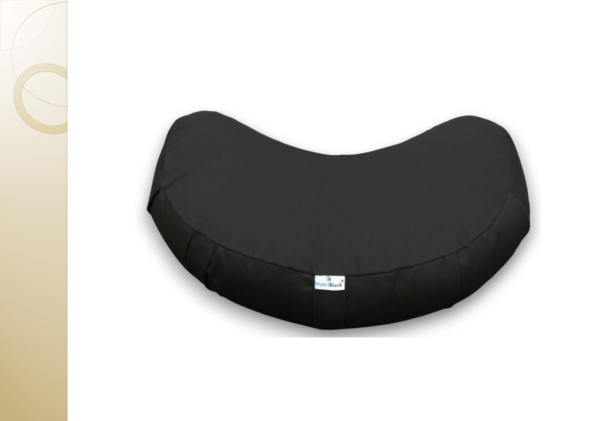 NutriBuck® Large Crescent Zafu Meditation Cushion Filled with Buckwheat Hulls, This Unique Crescent Design Offers Optimal Comfort and Support for Your Meditative Journey (GraaY)-image-23