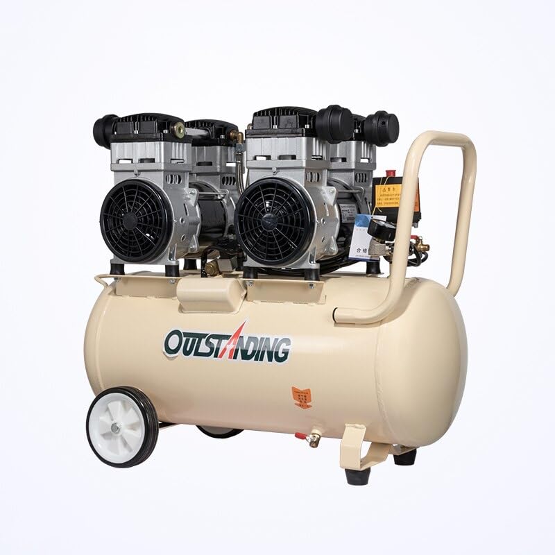 Compresseur d'Air Silencieux Sans Huile Outstanding OTS550W x2 50L 1100W 7 Bar Débit 80L/min 220V Atelier