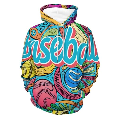Sweatshirt pullover homme femme style baseball avec capuche colorée taille S