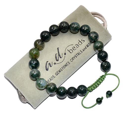 Image of AD Beads Natural 10mm Gemstone Bracelets Healing Power Crystal Macrame Adjustable 7-9 Inch