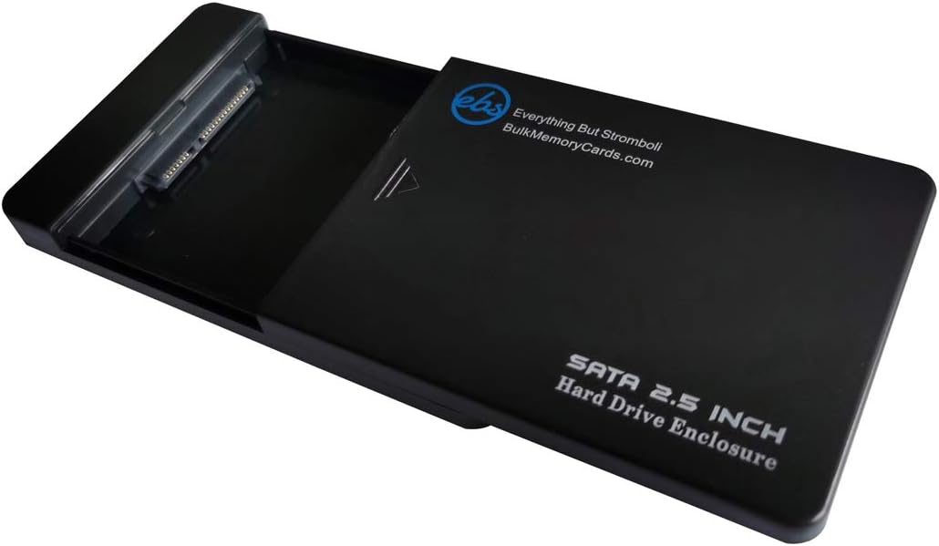 Everything But Stromboli SSD Enclosure Case for SATA 2.5" Hard Drive/Solid State Drive (5 Pack) USB 3.0 Cable, Tool Free Type, Works with Samsung, PNY, Kingston, SanDisk 9.5mm x 2.5 Inch HDDs or SSDs