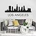 Los Ángeles, California, silueta del horizonte de la ciudad, calcomanía de pared, vinilo, pegatina artística, Fondo de sala de estar, decoración del hogar 113x51cm