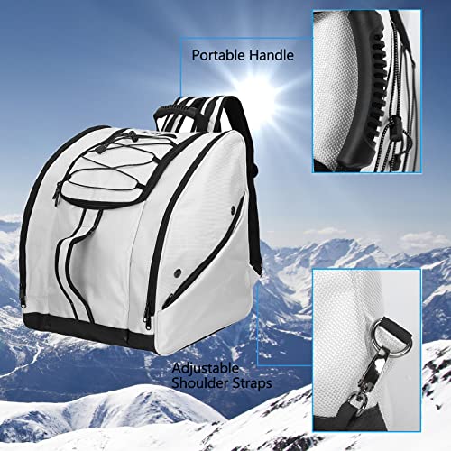 Soarowl Ski Boot Bag –Skiing Travel Luggage, Excellent For Travel With Waterproof Exterior & Bottom - For Men, Women And Youth (C-White) #TOP2