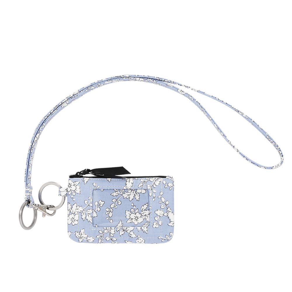 MNGARISTA Zip ID Case with Lanyard, Sakura Sky