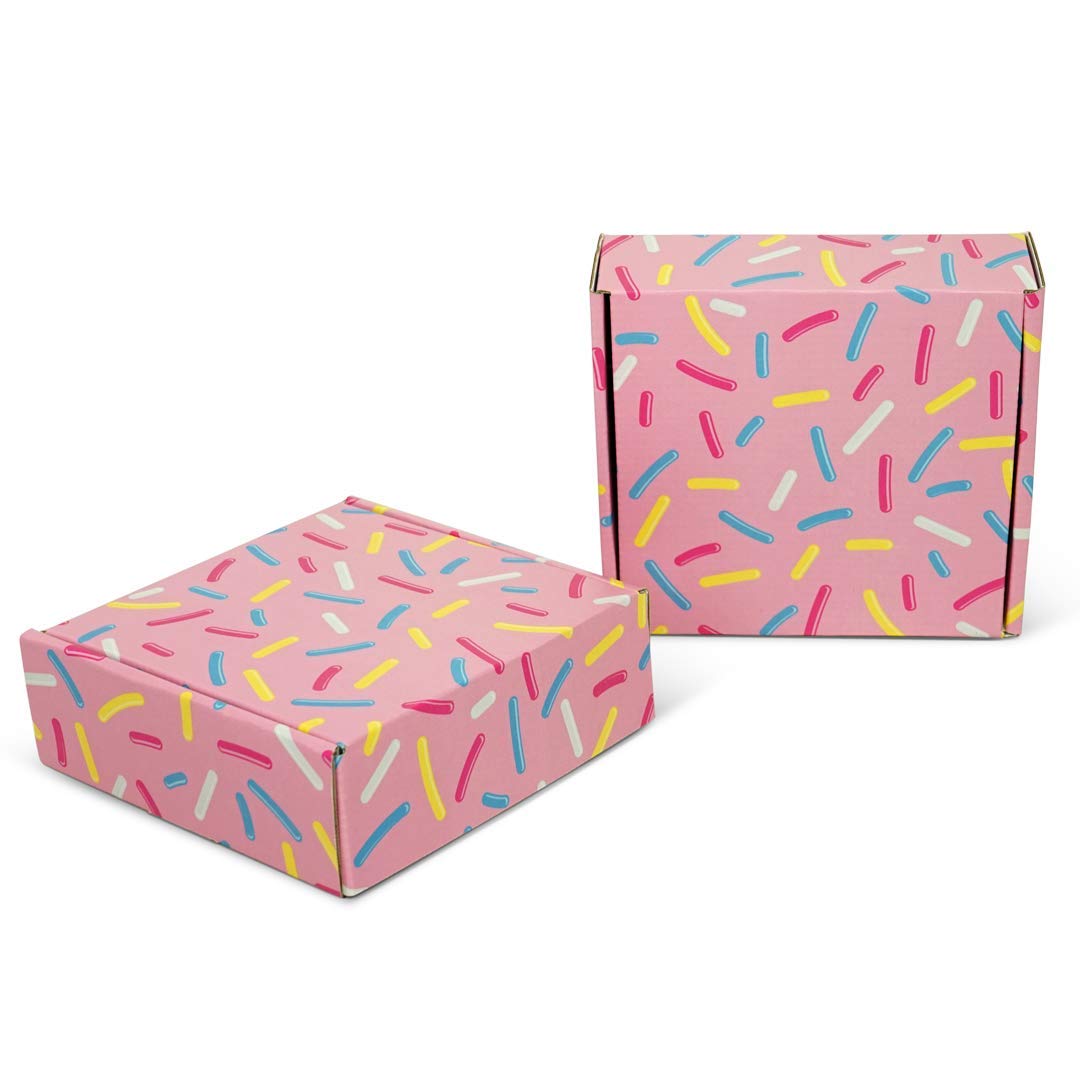 Amazon.com: Pattern Colored Shipping Boxes by Fantastapack (6x6x2, Pink  Sprinkles) : Health & Household
