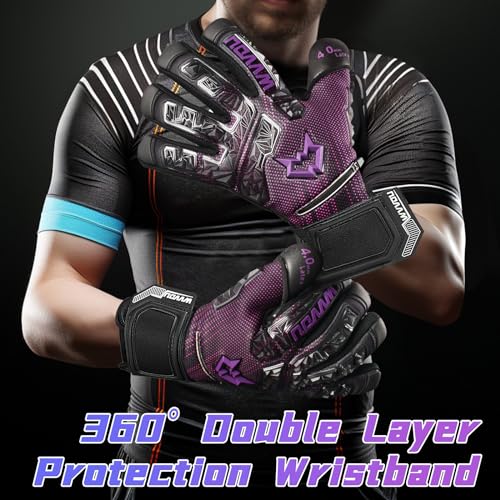WVVOU Football Goalkeeper Gloves for Adults and Youth High Performance with 5 Detachable Fingersave - Image 4