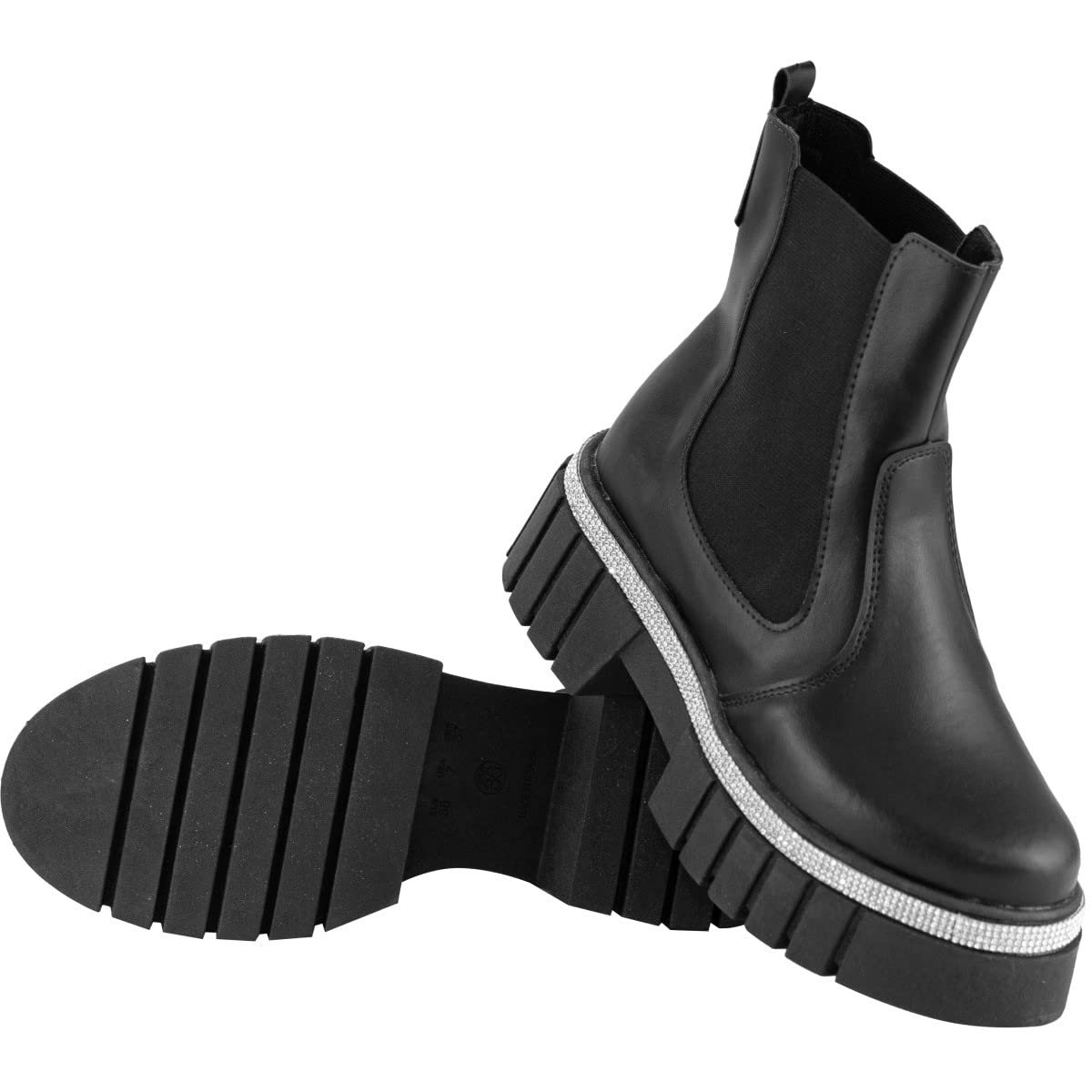 Bota Chelsea Feminina Coturno Tratorado Strass Plataforma em promoção! Veja a oferta e mais achadinhos de Botas 7 Hoje é o melhor dia para comprar Bota Chelsea Feminina Coturno Tratorado Strass Plataforma com aquele preço maroto! Promoção! Aproveite a oferta! 7