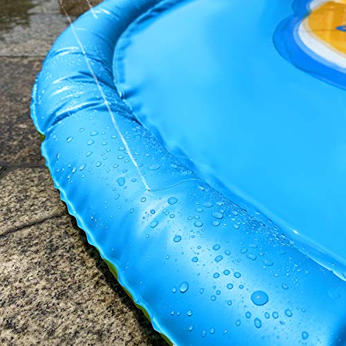 Fane Palm Tree Sprinkle and Splash Water Play Mat, Inflatable 70\'\' Water Play Spray Mat Toy Outdoor Backyard Party Sprinkler for Kids Summer Gift