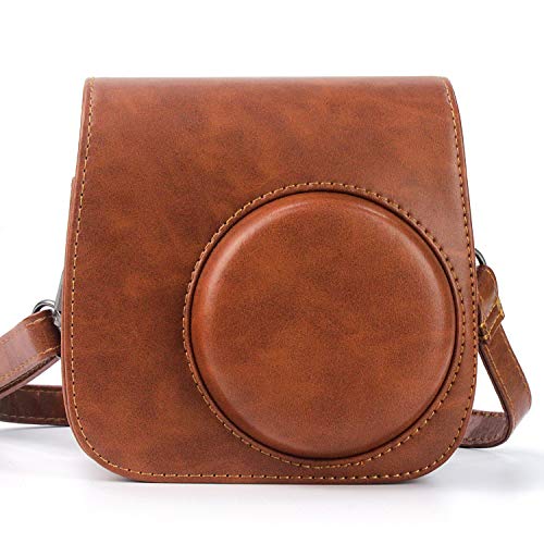 Mini PU Funda de Cuero, PTN Estuche para la Camara para Fujifilm Instax Mini 8 Mini 8 Mini 9, Bolsa Funda de Cámara Instantánea, Bolso Exclusivo para Cámara Retro con Correa Extraíble