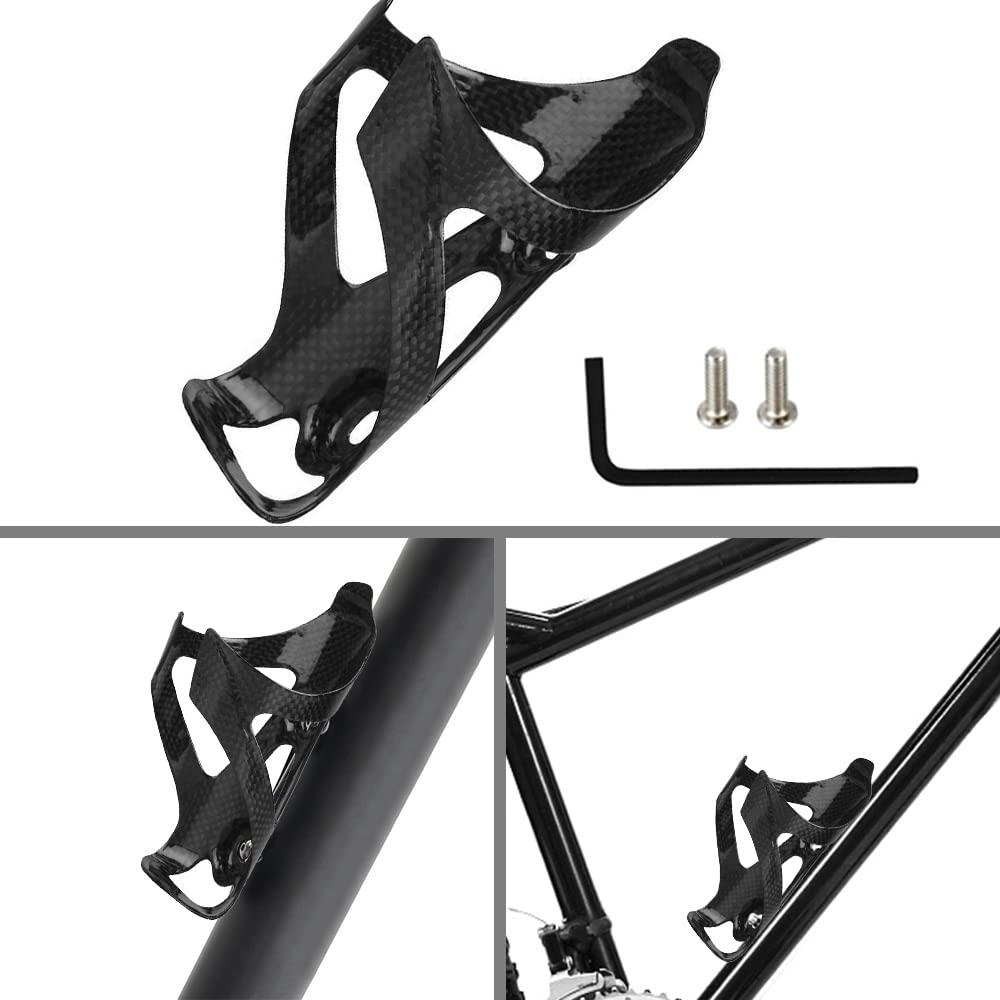 Lixada Portabottiglie per bicicletta, super leggero, 3 K, in fibra di carbonio, per mountain bike e bici da corsa, per bottiglie con diametro di 70 – 74 mm