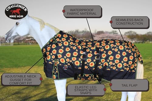 Image of Challenger 1200D Turnout Waterproof Rain Horse Sheet Light Winter Blanket 392B