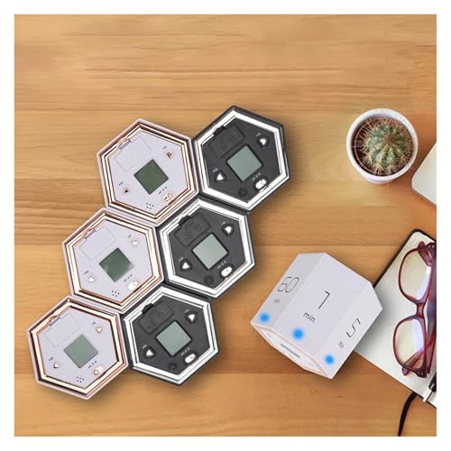 Minuterie cube numérique à capteur de gravité noir à écran LED