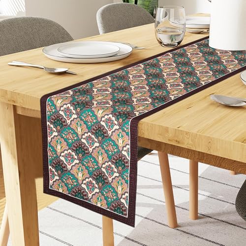 Image of Homerz Premium Runner for 6 Seater Dining Table, 13x72 inch Size, Antiskid Backing (Kohinoor)