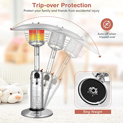 Giantex GT-10037-NP Outdoor Propane Patio Heater, 11,000 Btu Portable Tabletop Heater W/Weighted Base thumb #3