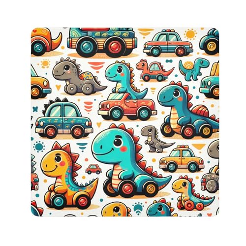 ODAWA Cloth Camera Bag 21.7 In, Cute Dino Cars Self-adhesive Cloth Protective Camera Wrapper, Lens Protector for Camera