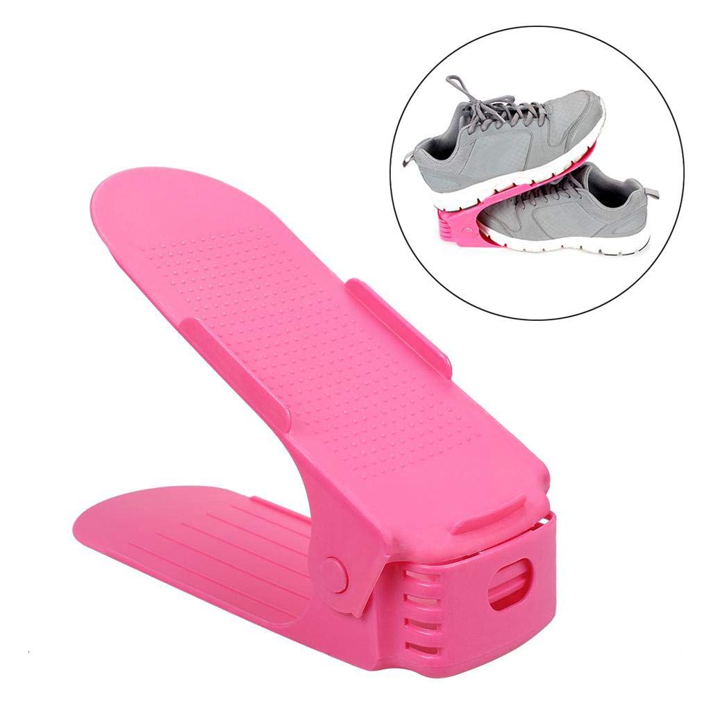 Thrivanta Shoe Holder Plastic Space Saving Rack Stand Folding Slots Organiser for Sandals Slipper Heels Boots Flip-Flops (Pack of 6) 1