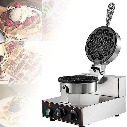 Macchina per waffle, 1200 W, antiaderente, elettrica, professionale, con controllo della temperatura e del tempo, ideale per panetteria, casa, cucina e ristorante.,