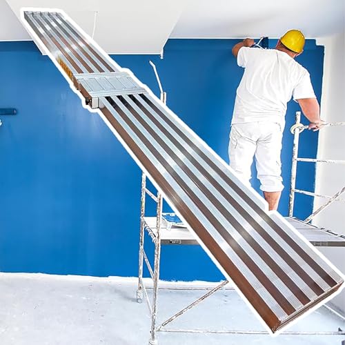ZHANGGL Plataforma de andamio telescópica - Escalera Extensible de Aluminio y tablones de Paso, estantes de Banco de Trabajo industriales duraderos para proyectos de ingeniería -