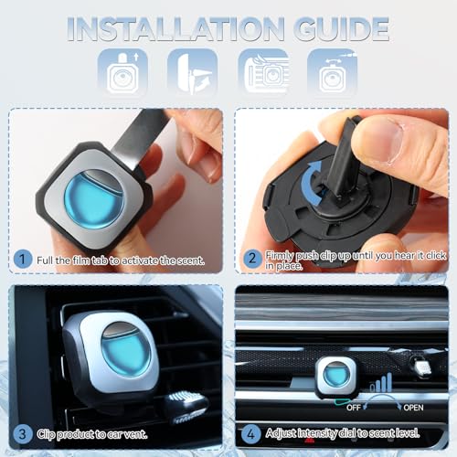 Image of Car Air Freshener Vent Clip 6 Pack 4ml Each Up to 180 Days Long Lasting Scent Odor Eliminator for Women Men(New Car)