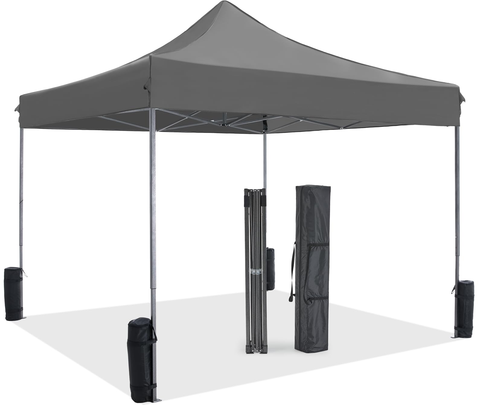 10x10 FT Pop Up Canopy, Easy Up Canopy Tents for Camping Parties Events, Patio, Beach, Backyard Portable Outdoor Shelter Heavy Duty Instant Sun Shade with Sand Bags