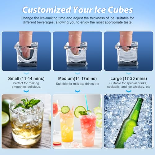 Image of Under Counter Ice Maker, Ice Maker Machine Commercial, 120Lbs /24H with 35lbs Storage Bin, 40Pcs Cubes in 10Mins, Built in Ice Machine for Home Office Commercial