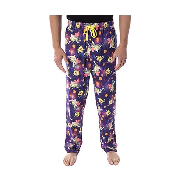 Spongebob Squarepants Men's Space Chase Adult Lounge Sleep Pajama Pants (Medium)