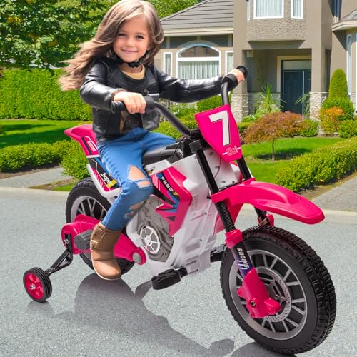 Image of JOYLDIAS Kids Motorcycle, 12V7A Battery-Powered Ride On Motorcycle for Kids