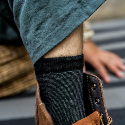 5 Pairs - Men's Autumn/Winter Cotton Men's Socks Retro Japanese Mid Tube Socks4