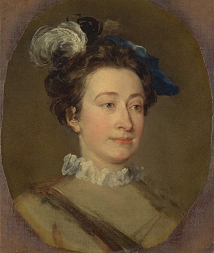 Tableau Jeune fille au chapeau à plumes Hogarth pour habiller un grand mur vide