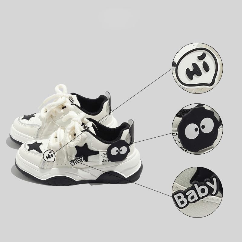 Star Shoes Walking Sneakers Women Chunky Sole Y2K Aesthetic Cute Big Toe Cap Comfort Insole Anti-Slip US4-83