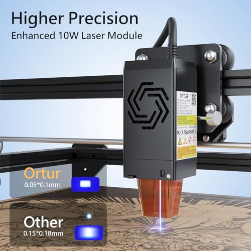 ORTUR Laser Master 2 S2 LU2-10A Laser Engraver Laser, 10000mW Engraving Cutting Machine, Class 4 High Accuracy Laser Cutter, DIY Laser Marking for Metal - Image 3