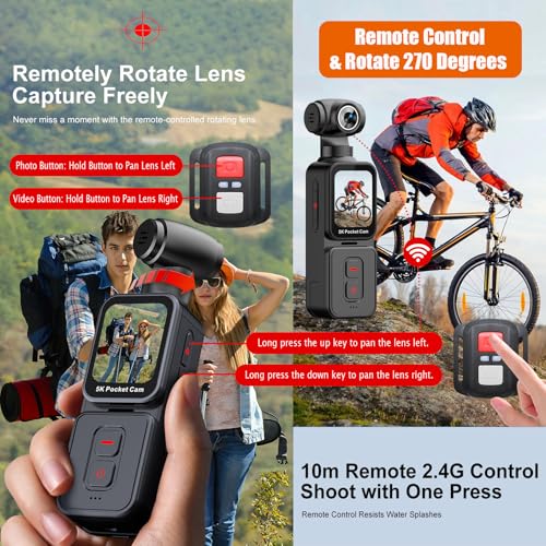Image of Pocket Vlogging Camera 5K with Remote Control, 64GB Card