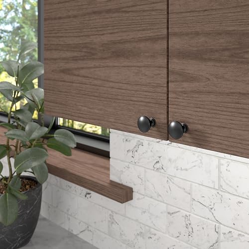 Image of Richelieu Hardware BP9041900 Copperfield Collection 1 3 /16-inch (30 mm) Matte Black Functional Cabinet and Drawer Mushroom Knob for Kitchen, Bathroom, and Furniture